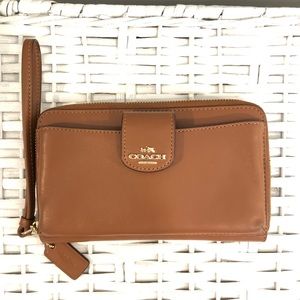 Coach leather wristlet wallet